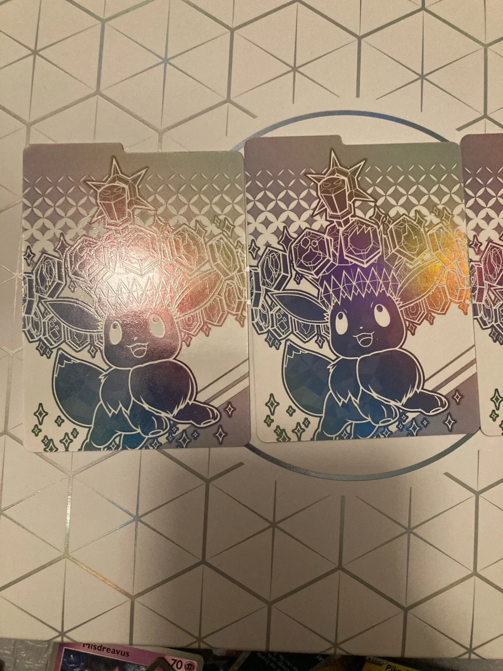 Pokemon Holographic Blue & Silver Eevee Trading Card